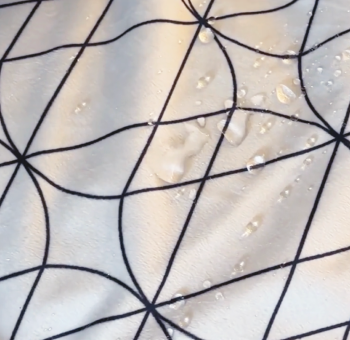 water drops on waterproof blanket
