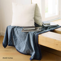 Thumbnail for Luxury Waterproof Bed Blanket - Blue Trim - Blue/White